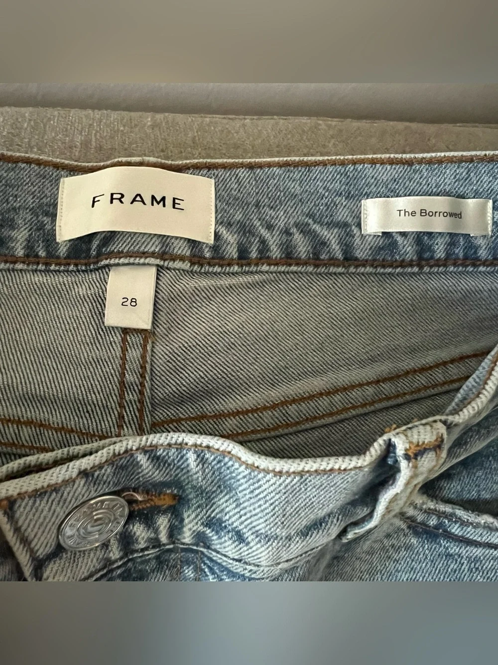 FRAME The Borrowed Boyfriend Mid Rise Ankle Jeans - Picture 9 of 10